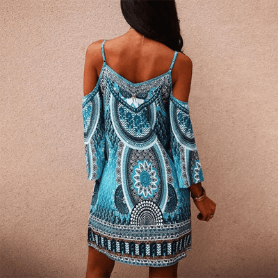 Printed Crew Neck Slip Dress