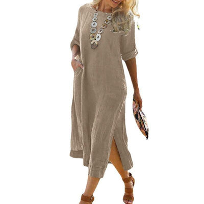 Casual Retro Long Shirt Dress