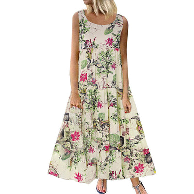 Bohemian Floral Women Summer Beach Long Dress