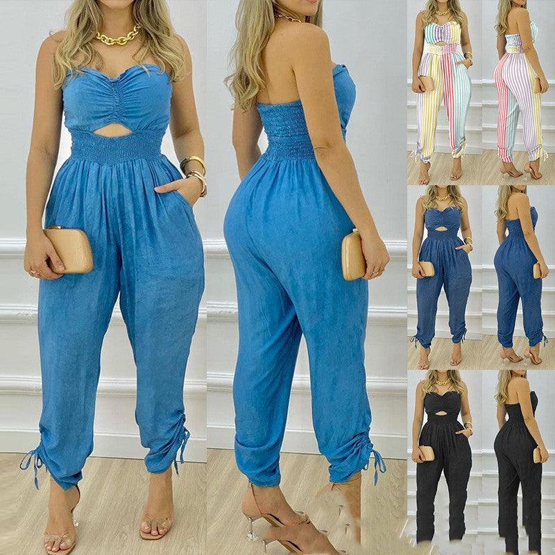 Women's Tube Top One-piece Trousers