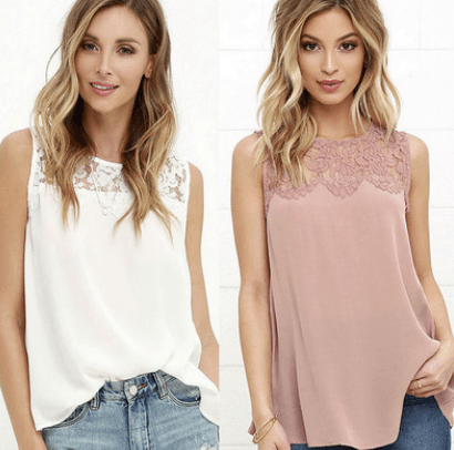 Floral Lace Chiffon Blouse Shirt