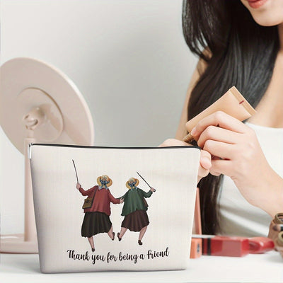 Friendship Gifts - Thank You Cosmetic Bag, Best Friend Birthday & Christmas Gift, Travel Pouch