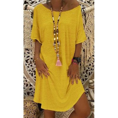 Women's Short Sleeve Loose Knitted Dress