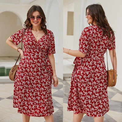 Summer Beach Floral Plus Size Dress