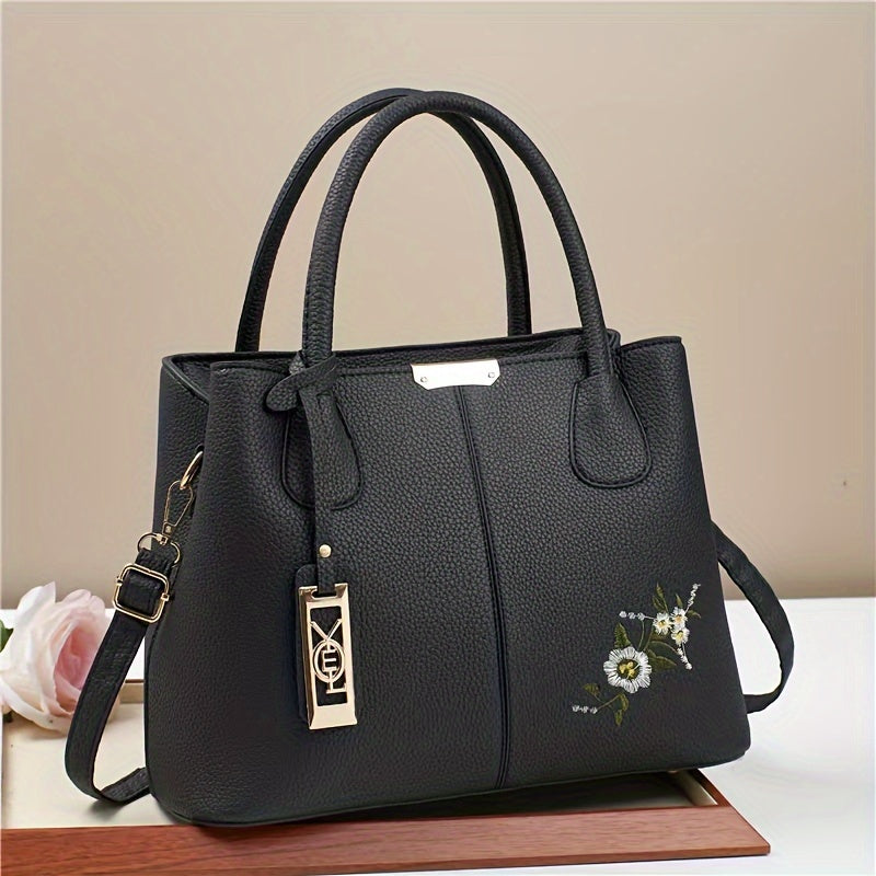 1pc Fashionable Large Tote - PU Leather, Versatile Shoulder & Crossbody Bag