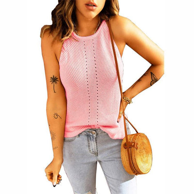 Beach Halter Neck Knitted Loose Vest