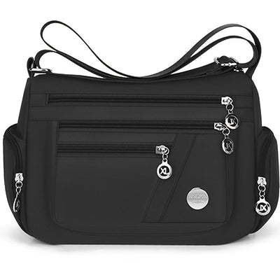 1pc Waterproof Nylon Crossbody Bag - Casual, Studded, Lightweight with Adjustable Strap