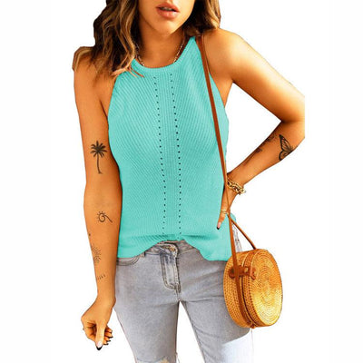 Beach Halter Neck Knitted Loose Vest