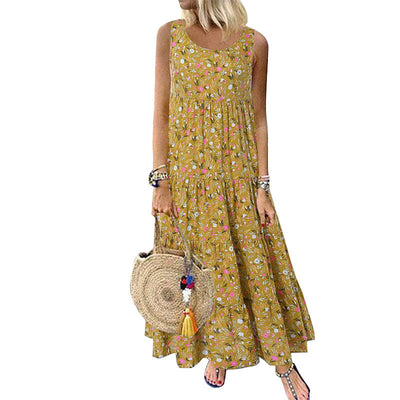 Bohemian Floral Women Summer Beach Long Dress