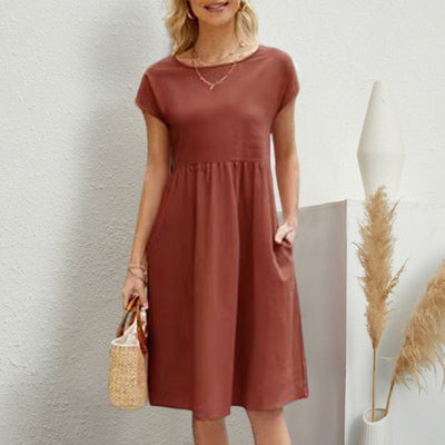 Acewonders™ Women's Cotton Round Neck Dress