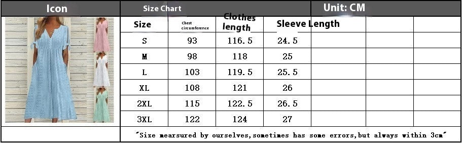 Women's Dress Hole Hollow-out V-neck