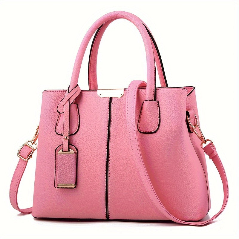 1pc Fashionable Large Tote - PU Leather, Versatile Shoulder & Crossbody Bag