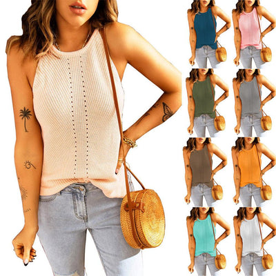 Beach Halter Neck Knitted Loose Vest