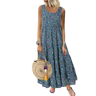 Bohemian Floral Women Summer Beach Long Dress