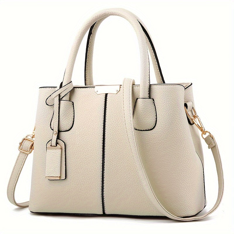 1pc Fashionable Large Tote - PU Leather, Versatile Shoulder & Crossbody Bag