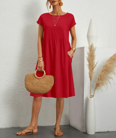 Women's Cotton A-line Skirt Dress