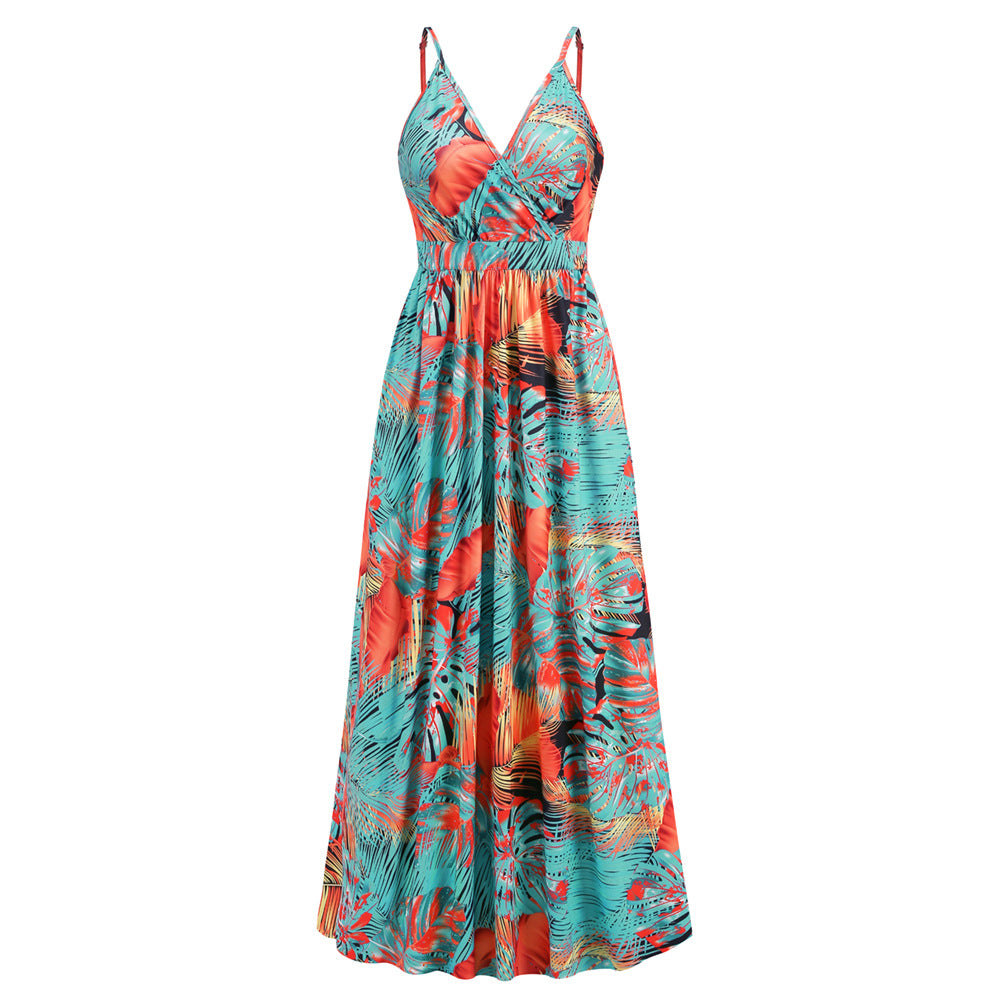 Flowers Long Summer Swing Holiday Beach Dress