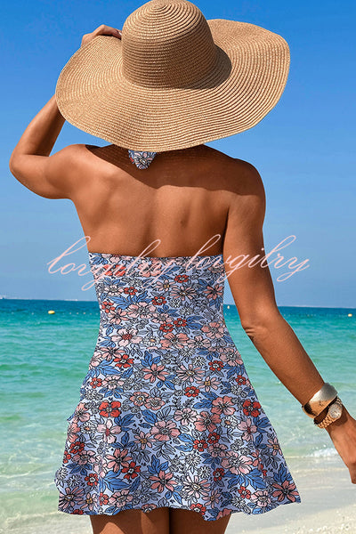 Fashionable Halterneck Waist Hollow Stretch One-piece Swimsuit