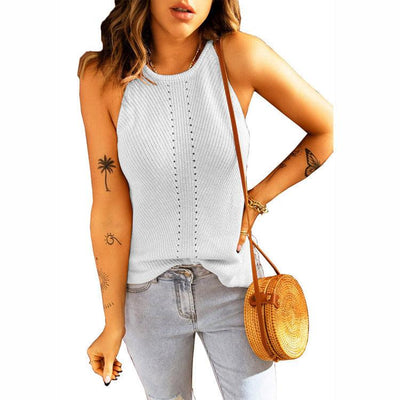 Beach Halter Neck Knitted Loose Vest