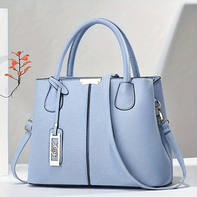 1pc Fashionable Large Tote - PU Leather, Versatile Shoulder & Crossbody Bag