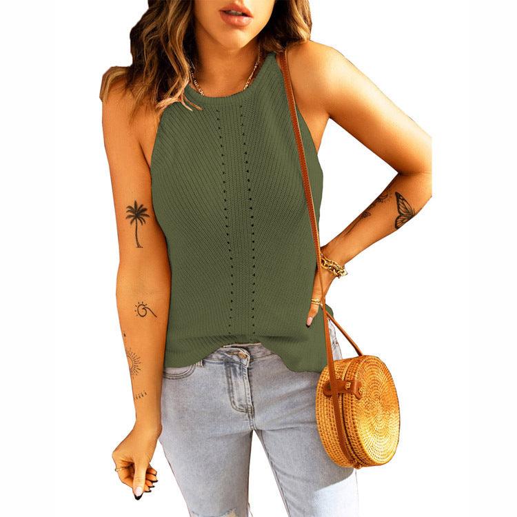 Beach Halter Neck Knitted Loose Vest