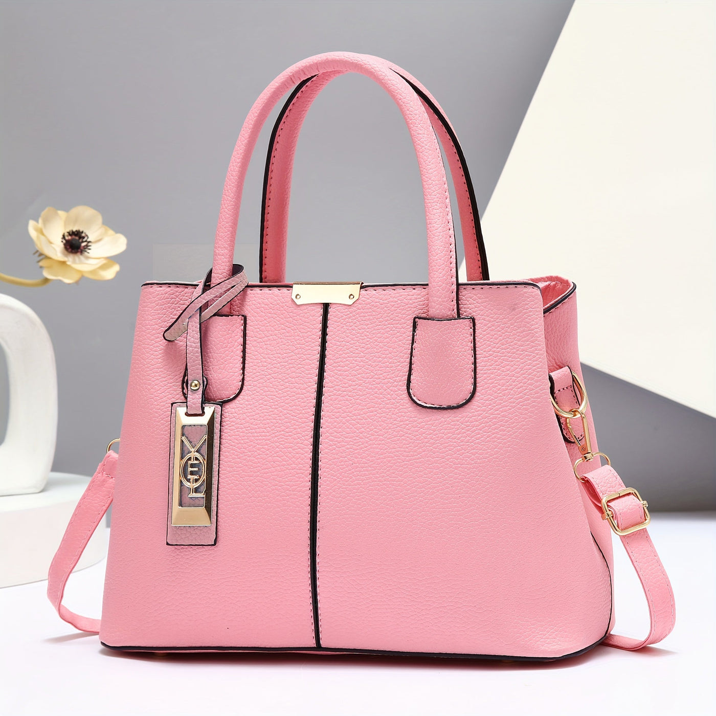 1pc Fashionable Large Tote - PU Leather, Versatile Shoulder & Crossbody Bag