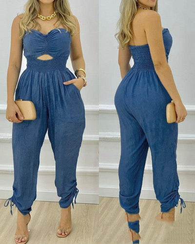 Women's Tube Top One-piece Trousers