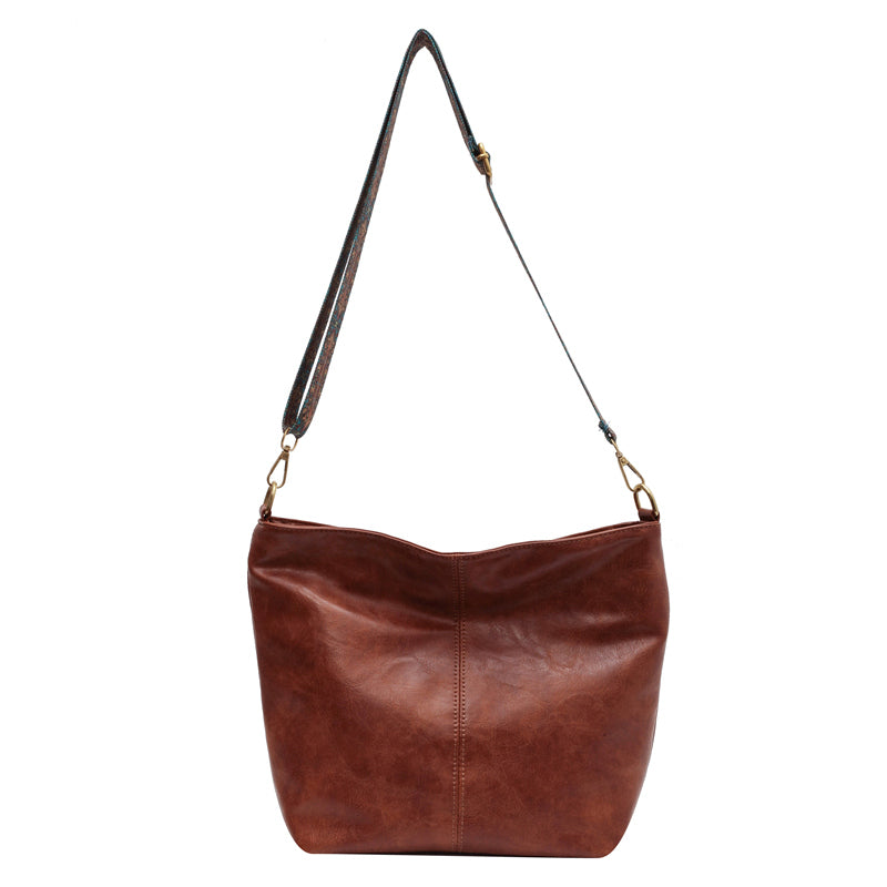 Geometric Strap Hobo Bag - Large Capacity, Retro Crossbody