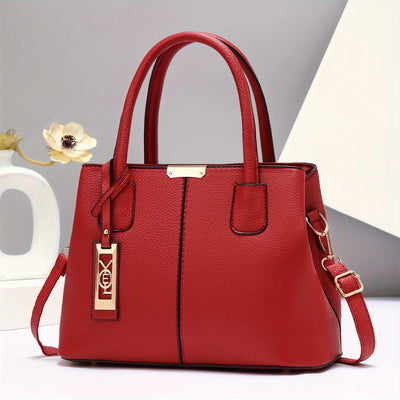 1pc Fashionable Large Tote - PU Leather, Versatile Shoulder & Crossbody Bag