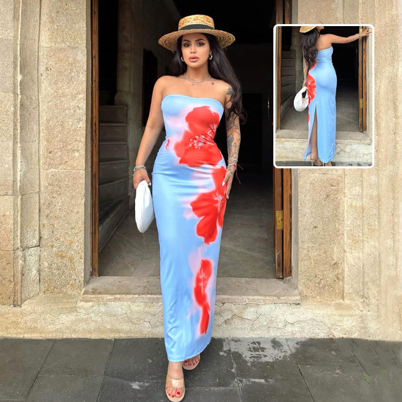 Bella Slit Tube Maxi Dress