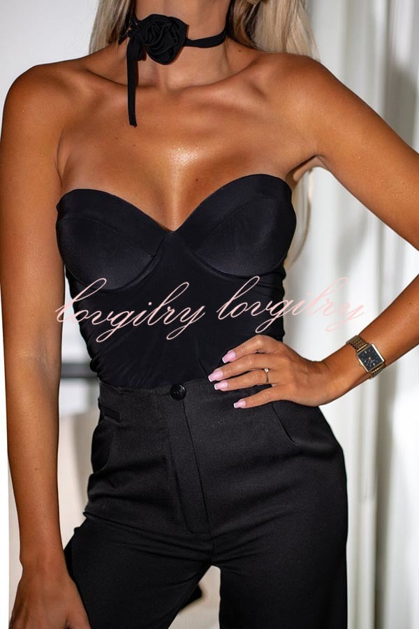 Body Feeling in Love Detachable Straps Sweetheart Neck Stretch Bodysuit / Romper