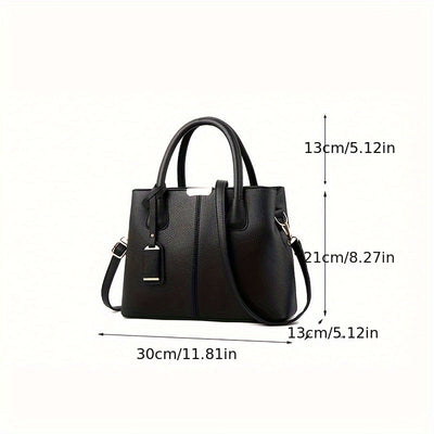 1pc Fashionable Large Tote - PU Leather, Versatile Shoulder & Crossbody Bag