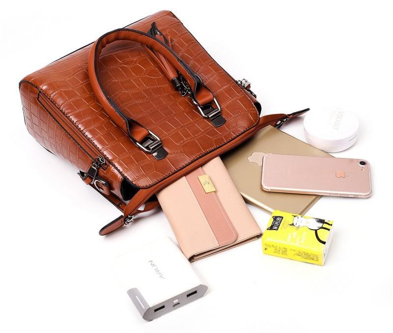 Olivia™ - Modern 4-Piece Leather Bag Set