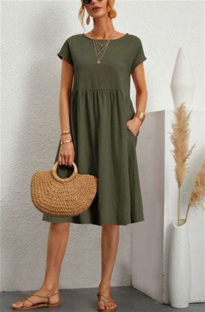 Women's Cotton A-line Skirt Dress