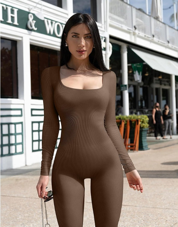 Acewonders™ Shapewear Seamless Thumb Hole Long Sleeve Jumpsuit