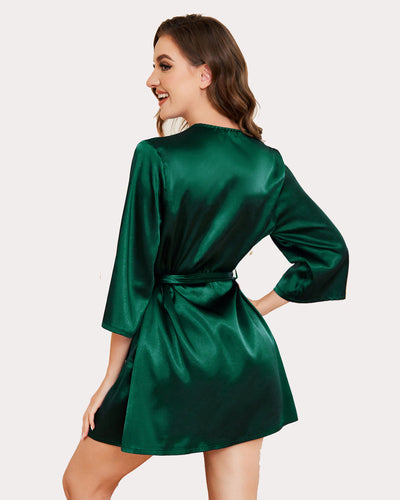 Kimono Satin Short Silky Robes