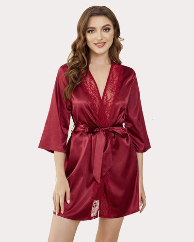 Kimono Satin Short Silky Robes
