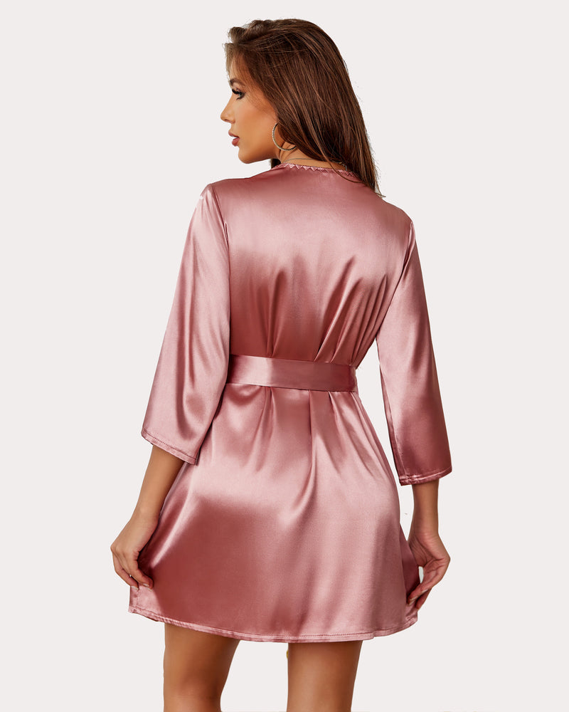 Kimono Satin Short Silky Robes