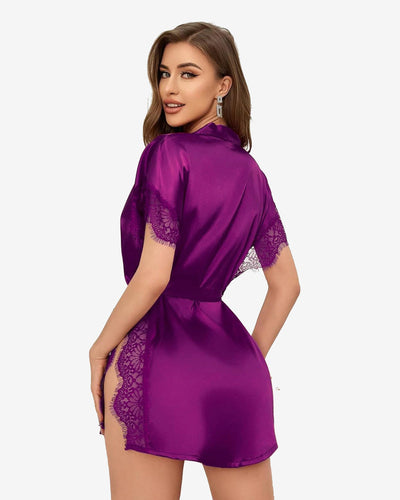 Satin Eyelash Lace Kimono