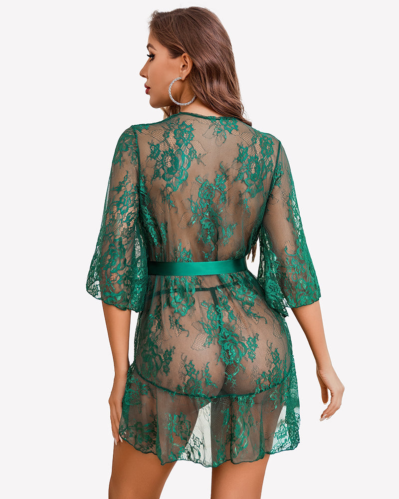 Lace Robes Babydoll Lingerie Dress