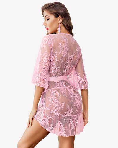 Lace Robes Babydoll Lingerie Dress