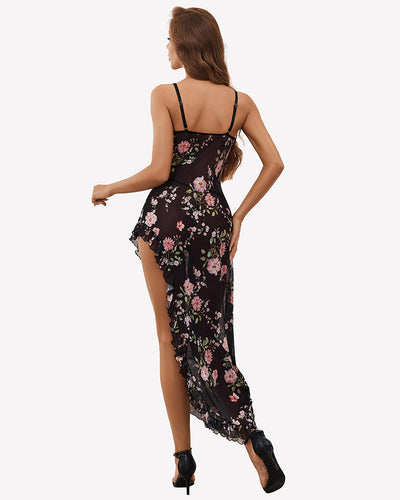 Mesh Chemise V Neck Nightdress