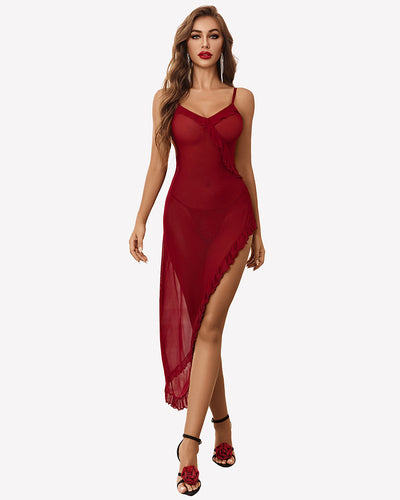 Mesh Chemise V Neck Nightdress