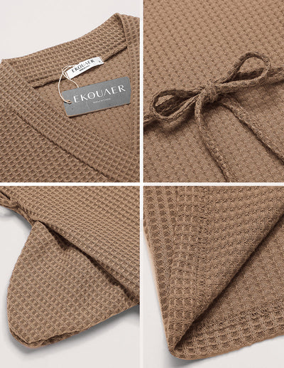 Ekouaer Soft Waffle Knit Bathrobe (US Only)