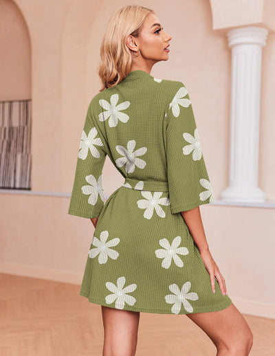 Ekouaer Soft Waffle Knit Bathrobe (US Only)