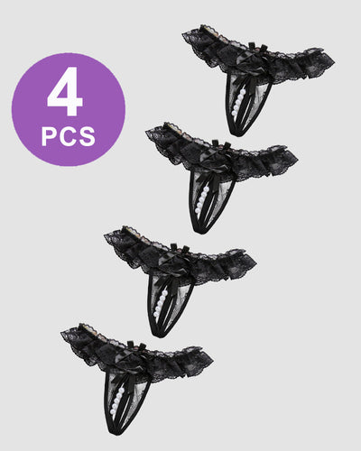 Beaded Lace Crotchless Panty