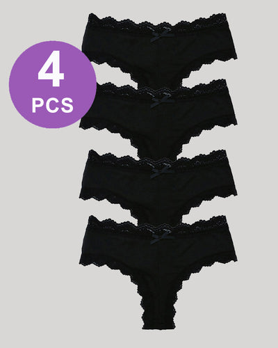 Hipster Lace Trim Seamless Panty Set