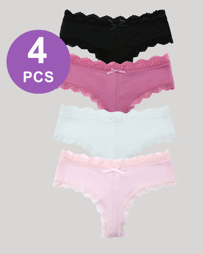 Hipster Lace Trim Seamless Panty Set
