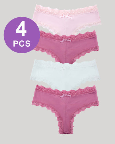 Hipster Lace Trim Seamless Panty Set