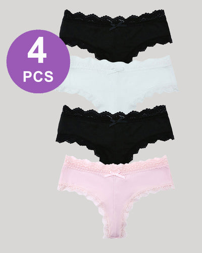 Hipster Lace Trim Seamless Panty Set